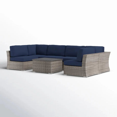 4-Person Modular Weather-Resistant Outdoor Wicker Seating Set - Omega Lifestyles