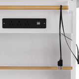 Large Kitchen Island Cart With Drop Leaf And Power Outlet - Omega Lifestyles