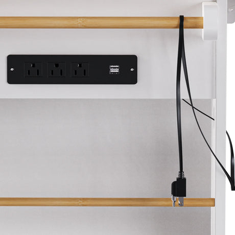 Large Kitchen Island Cart With Drop Leaf And Power Outlet - Omega Lifestyles