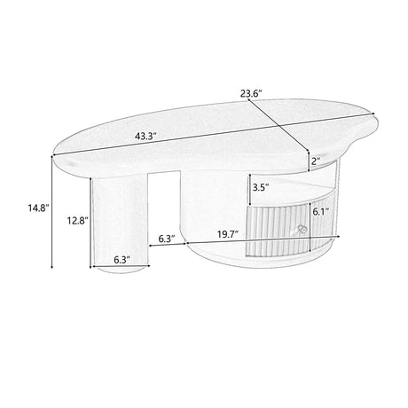 Cloud-Shaped White MDF Coffee Table With Drawer - Sleep Galleria