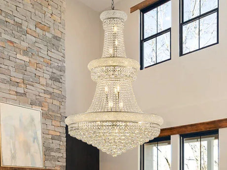 32-Inch French Empire Crystal Chandelier With 27 LED Lights - Omega Lifestyles