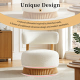 Modern Farmhouse Beige Bouclé Upholstered Accent Chair - Omega Lifestyles