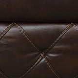 Transitional Brown Leatherette Manual Chair With Pillow Arms - Omega Lifestyles