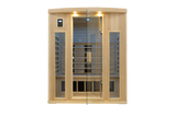 Low EMF Far Infrared Solid Wood Hemlock Sauna For 3 - Omega Lifestyles