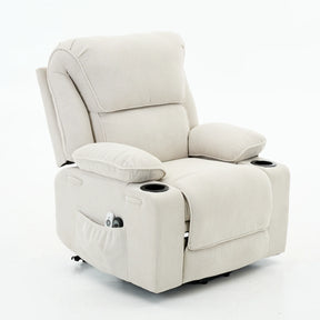Ivory Remote-Controlled Heated Massage Assistive Recliner - Omega Lifestyles