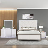 Modern Tufted Wood Bed Frame With LED Lighting - Omega Lifestyles