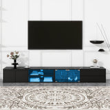 Modern APP Controlled LED Black Marble TV Stand - Sleep Galleria