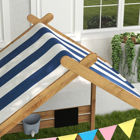 Wooden Outdoor Sandbox With Weather-Resistant Canopy - Omega Lifestyles