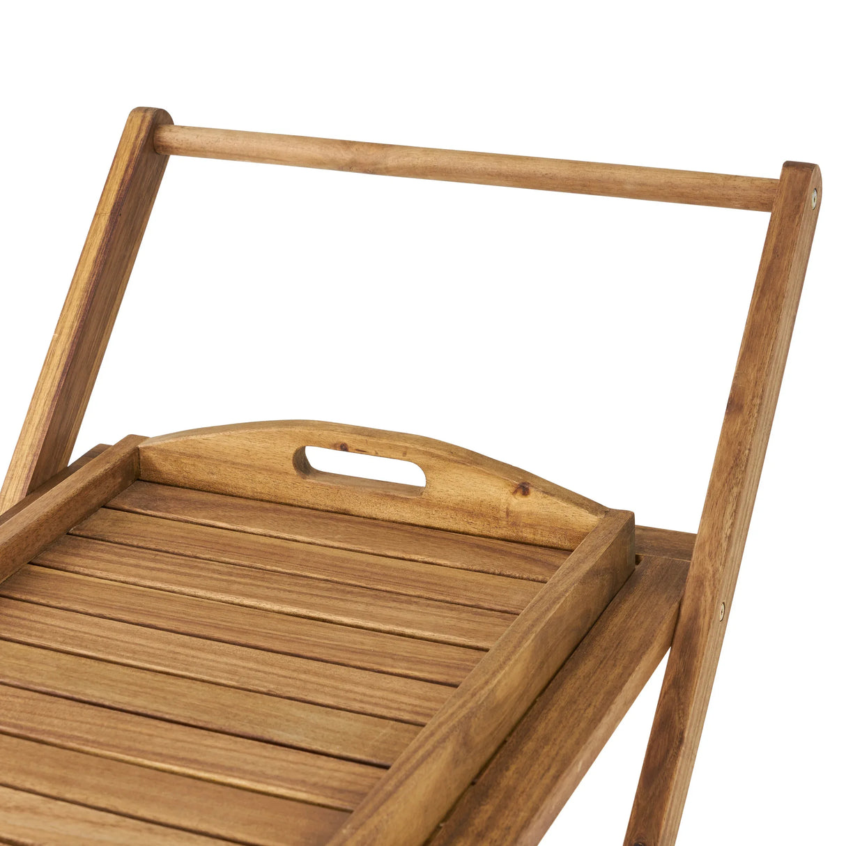 Natural Stained Acacia Wood Mobile Bar Cart With Wheels - Omega Lifestyles