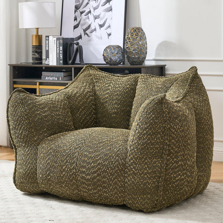 Chenille Bean Bag Chair With Resilient Foam - Omega Lifestyles