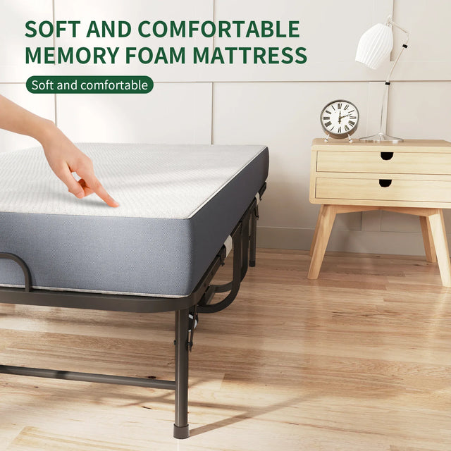 Twin Medium 5-Inch Memory Foam Folding Bed Frame - Omega Lifestyles