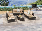Diamond Weave Outdoor Sectional Furniture Set With Cushions - Omega Lifestyles