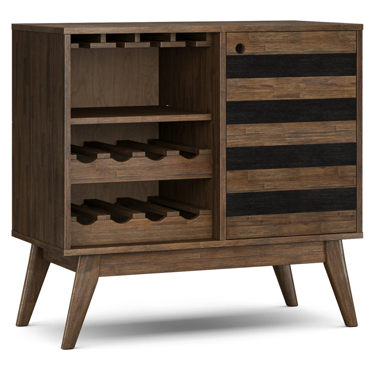 Acacia Wood Rustic Brown Multipurpose Wine Cabinet - Omega Lifestyles