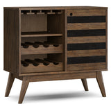 Acacia Wood Rustic Brown Multipurpose Wine Cabinet - Omega Lifestyles