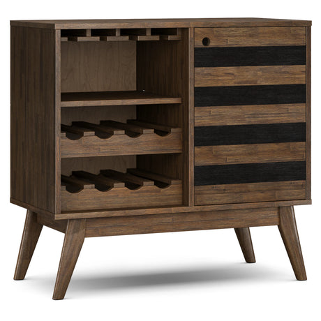 Acacia Wood Rustic Brown Multipurpose Wine Cabinet - Omega Lifestyles