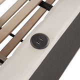 Full Upholstered L-Shaped Daybed With Twin Trundle and USB Ports - Omega Lifestyles