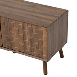 Modern Walnut 78-Inch TV Stand With Cable Management - Omega Lifestyles