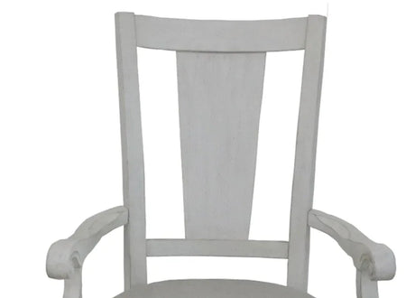 Set of 2 Light Gray Linen And White Arm Chairs - Omega Lifestyles
