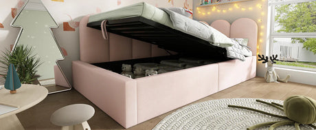 Pink Velvet Upholstered Twin Storage Daybed With Metal Frame - Omega Lifestyles