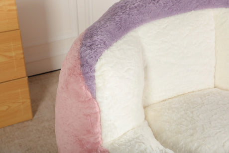 Multicolor Faux Fur Oversized Foam-Filled Bean Bag Chair - Omega Lifestyles