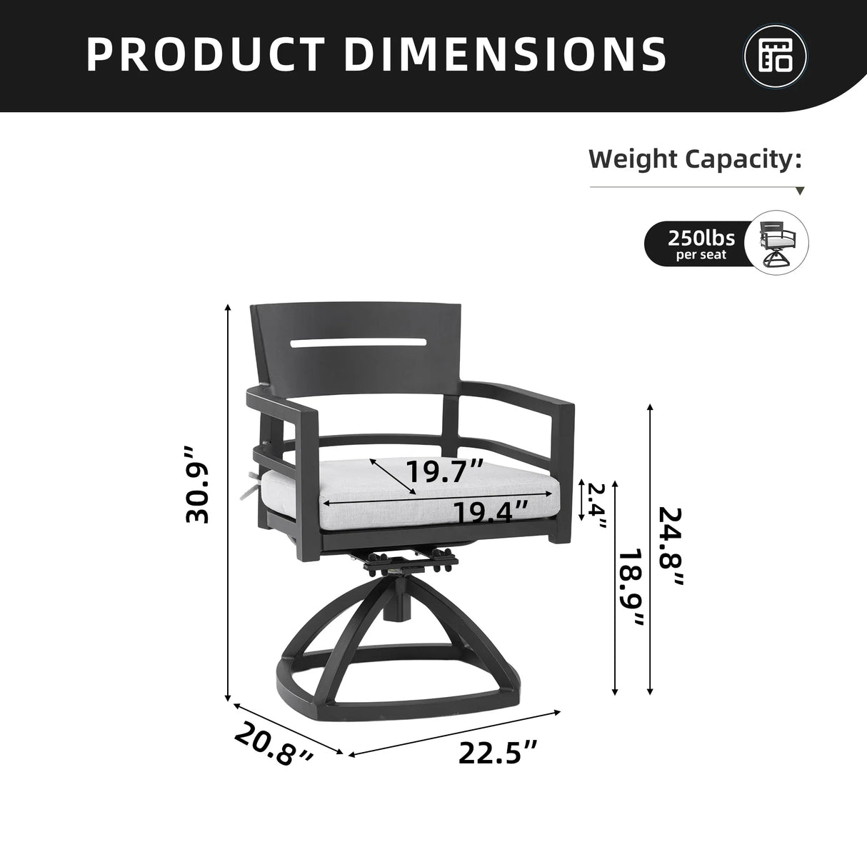 2-Piece Outdoor Aluminum Swivel Rocker Chairs With Cushions - Omega Lifestyles