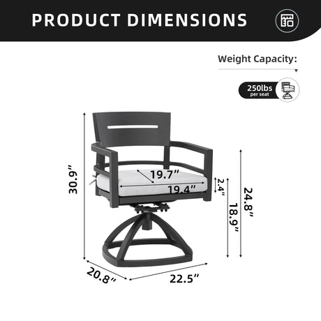 2-Piece Outdoor Aluminum Swivel Rocker Chairs With Cushions - Omega Lifestyles
