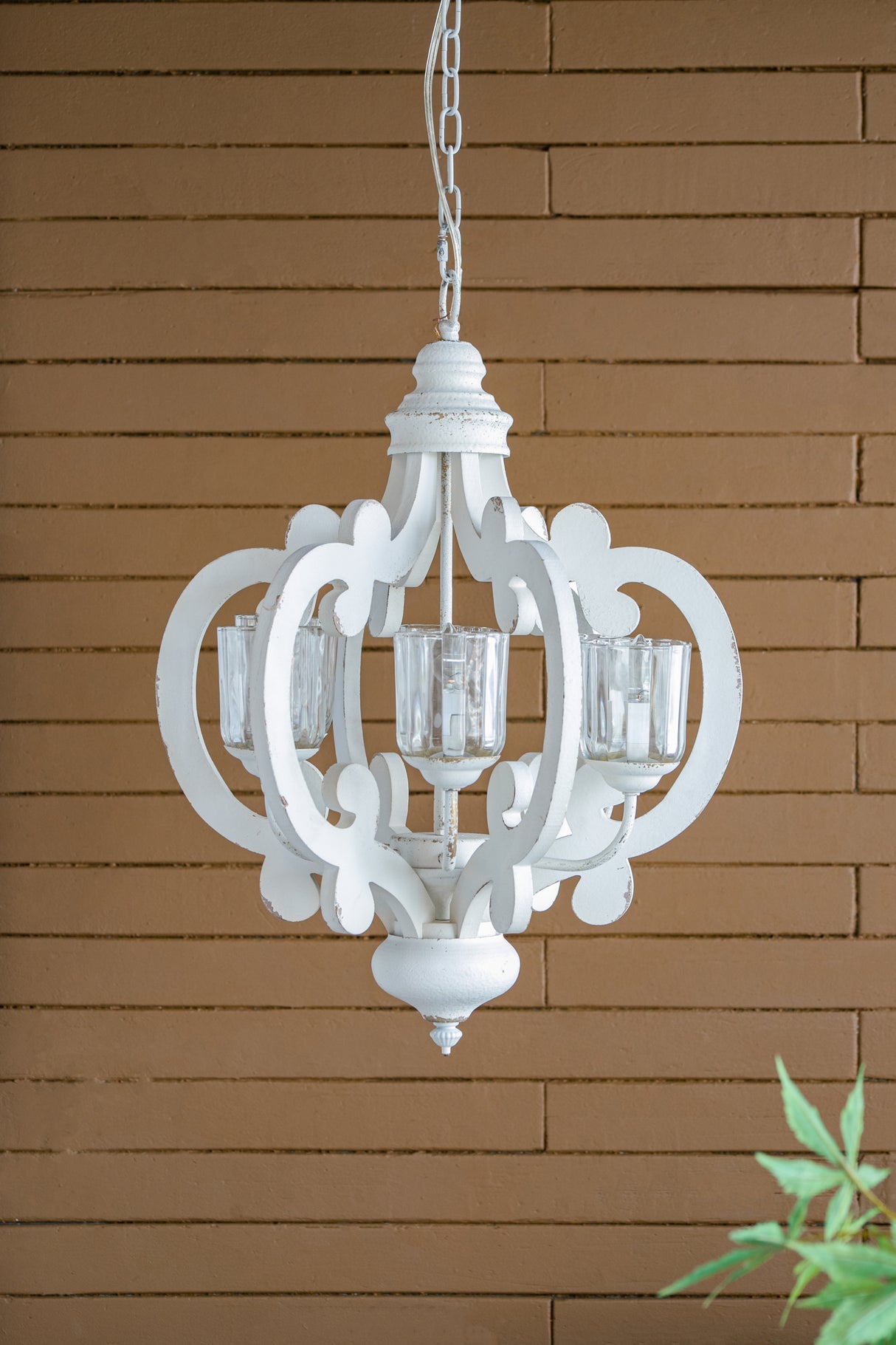 Farmhouse 6-Light Cream MDF Metal Chandelier