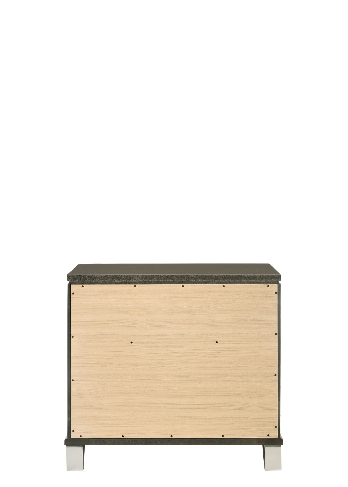 Champagne Synthetic Wood Two-Drawer Modern Nightstand - Omega Lifestyles