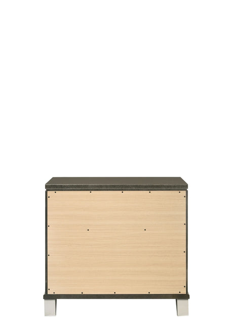 Champagne Synthetic Wood Two-Drawer Modern Nightstand - Omega Lifestyles