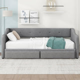 Twin XL Upholstered Daybed With Two Storage Drawers - Omega Lifestyles