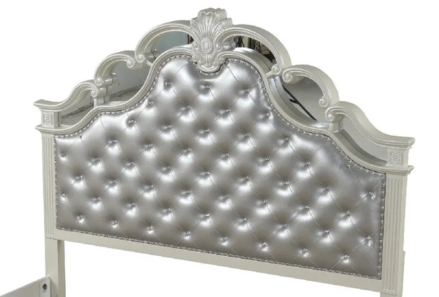 Contemporary Upholstered Tufted Wood Queen Bed Frame - Omega Lifestyles