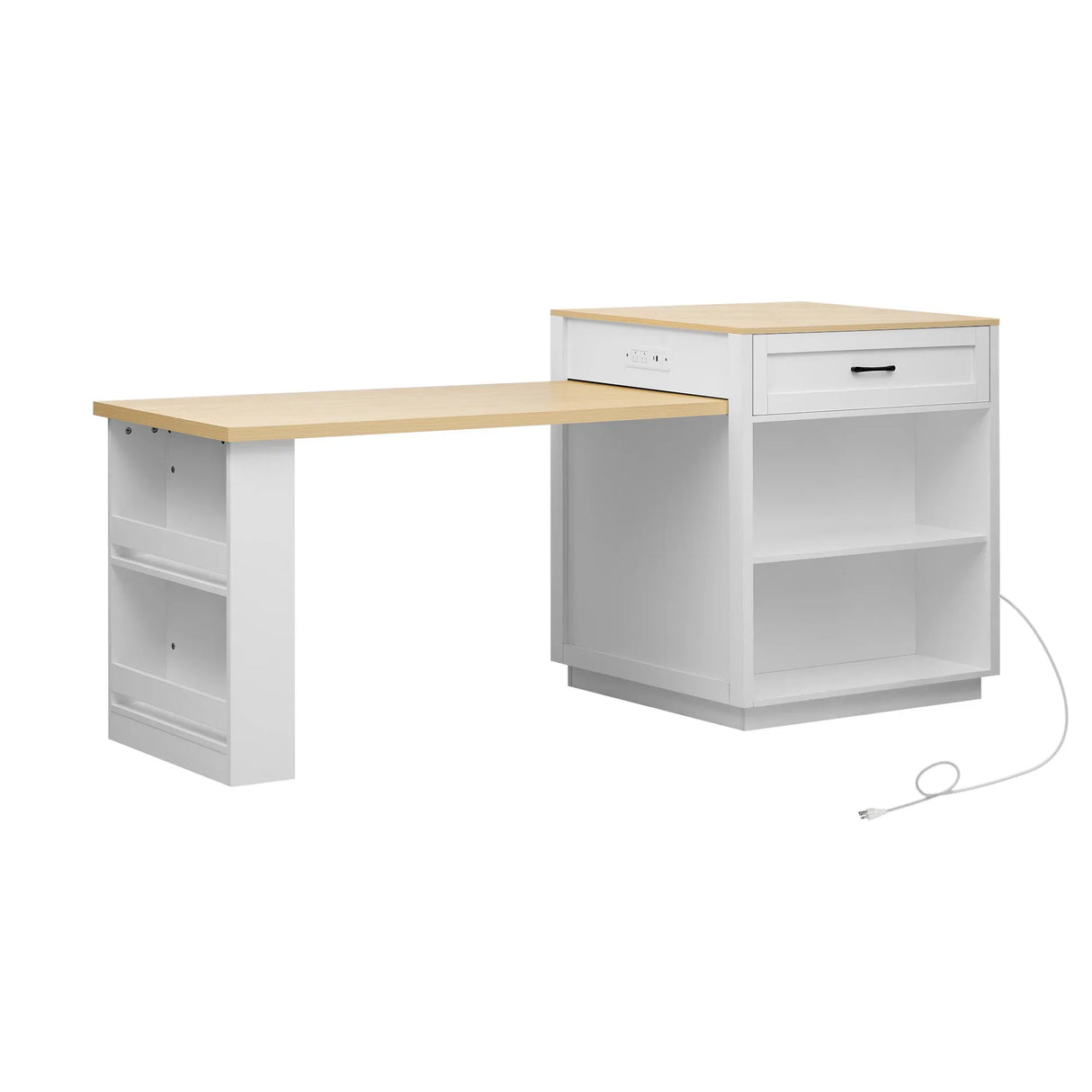 Extendable Kitchen Island With Dining Table Storage - Omega Lifestyles