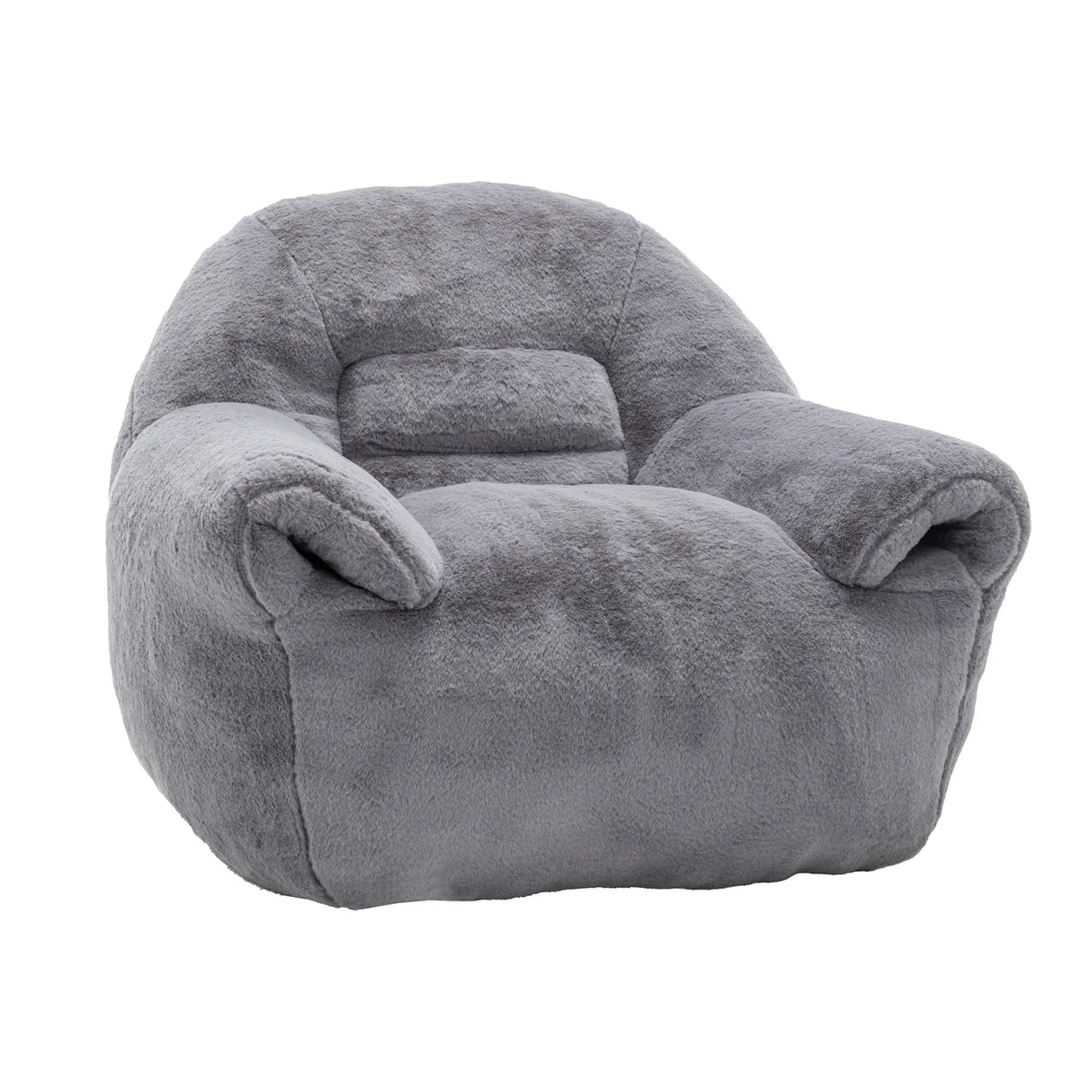 Comfy Faux Fur Bean Bag Chair With Back Support - Omega Lifestyles