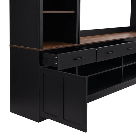 Farmhouse Mid-Century Walnut MDF TV Stand - Sleep Galleria