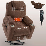 Chenille Power Lift Recliner Chair With Massage Lumbar Heat - Omega Lifestyles