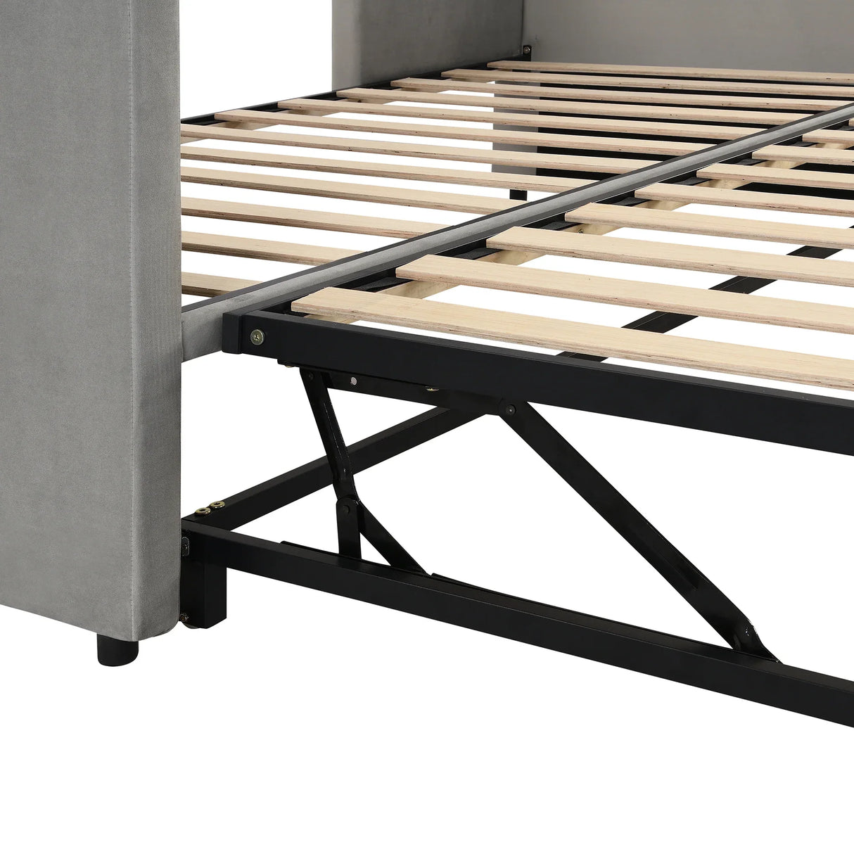 Twin Upholstered Velvet Daybed With Pop Up Trundle - Omega Lifestyles