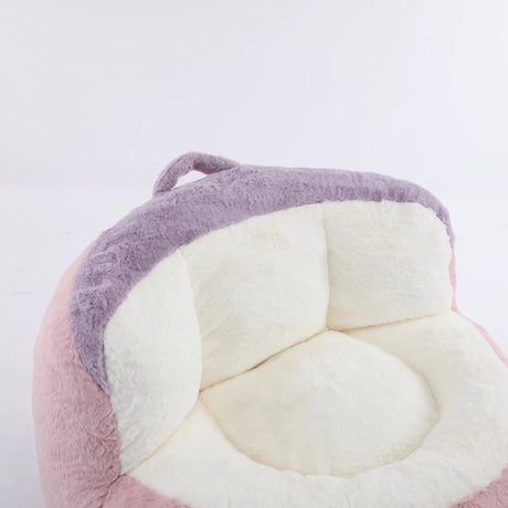 Multicolor Faux Fur Oversized Foam-Filled Bean Bag Chair - Omega Lifestyles