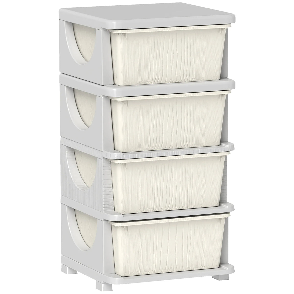 Kids Plastic 4-Drawer Compact Storage Organizer Unit - Omega Lifestyles