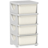 Kids Plastic 4-Drawer Compact Storage Organizer Unit - Omega Lifestyles