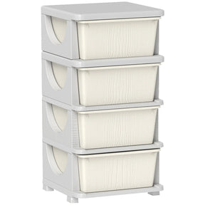 Kids Plastic 4-Drawer Compact Storage Organizer Unit - Omega Lifestyles
