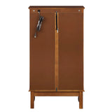 Lighted Oak Curio Cabinet With Adjustable Tempered Glass Shelves - Omega Lifestyles