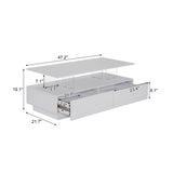 Modern White LED Lighting Coffee Table With Drawers - Sleep Galleria