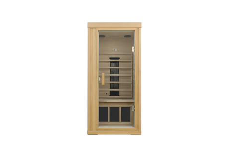 Single Mini Hemlock Wood Low EMF Far Infrared Sauna - Omega Lifestyles