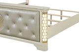 King Upholstered Wood Bed Frame With LED Lighting - Omega Lifestyles