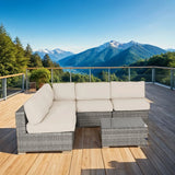 All-Weather Wicker 6-Piece Outdoor Sectional Seating Set - Omega Lifestyles