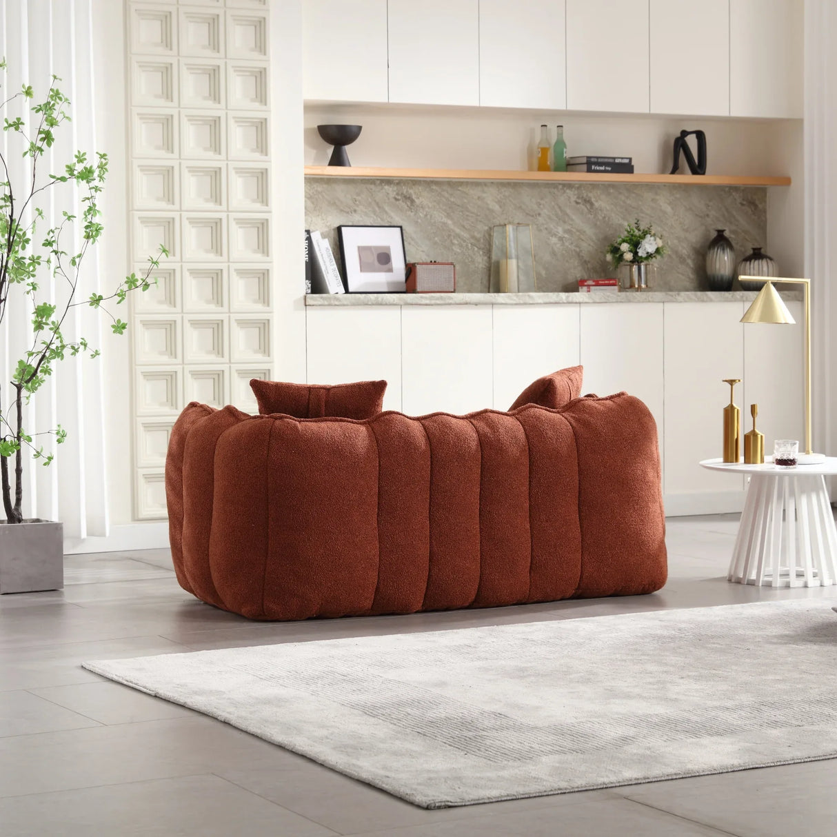 Cozy Chenille Bean Bag Chair With Foam Core - Omega Lifestyles