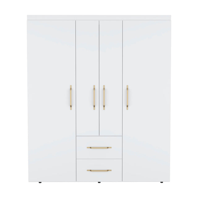 Modern White Particle Board Multi-Section Bedroom Wardrobe - Omega Lifestyles
