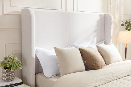 California King Contemporary Fabric Metal Upholstered Bed Frame - Omega Lifestyles