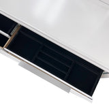 Modern Pearl White Synthetic Wood Dresser With Ample Storage - Omega Lifestyles