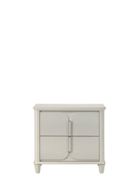 White Acrylic Two-Drawer Nightstand With Smooth Glide Storage - Omega Lifestyles
